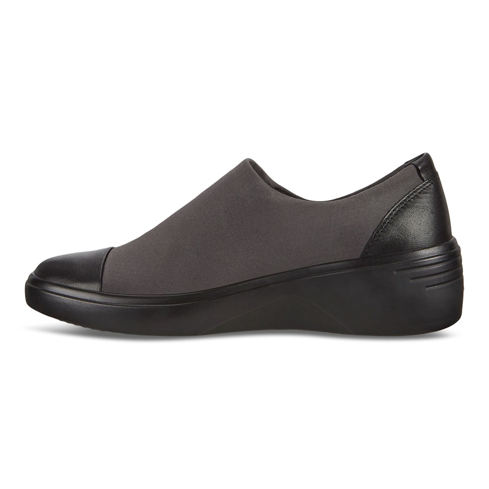 ECCO Womens Slip-On Black - Soft 7 Wedge - PIE-715849